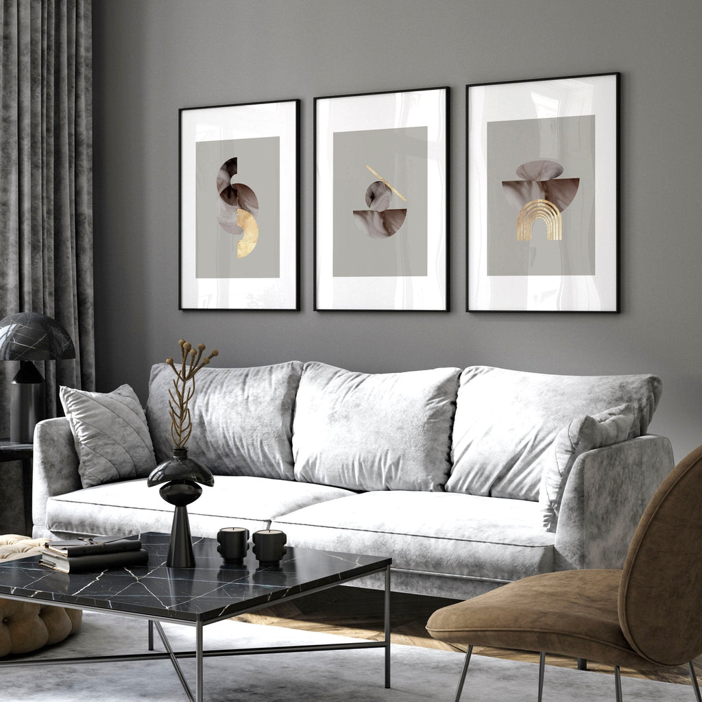 Modern Wall Art for Living Room – Set of 3 Prints