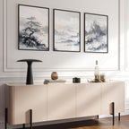 Modern Pictures For Living Room | Set of 3 Asian Inspired Wall art Prints