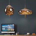 Modern Starry Sky Glass LED Pendant Light – Luxury Hanging Ceiling Lamp - MOOAZAA