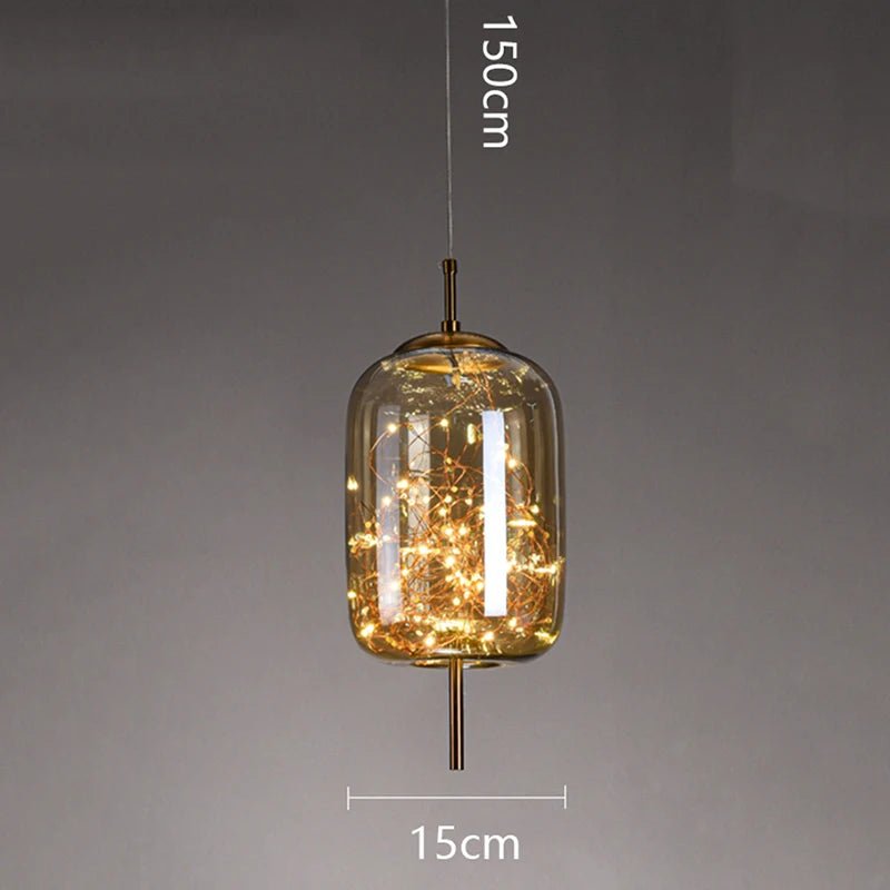 Modern Starry Sky Glass LED Pendant Light – Luxury Hanging Ceiling Lamp - MOOAZAA