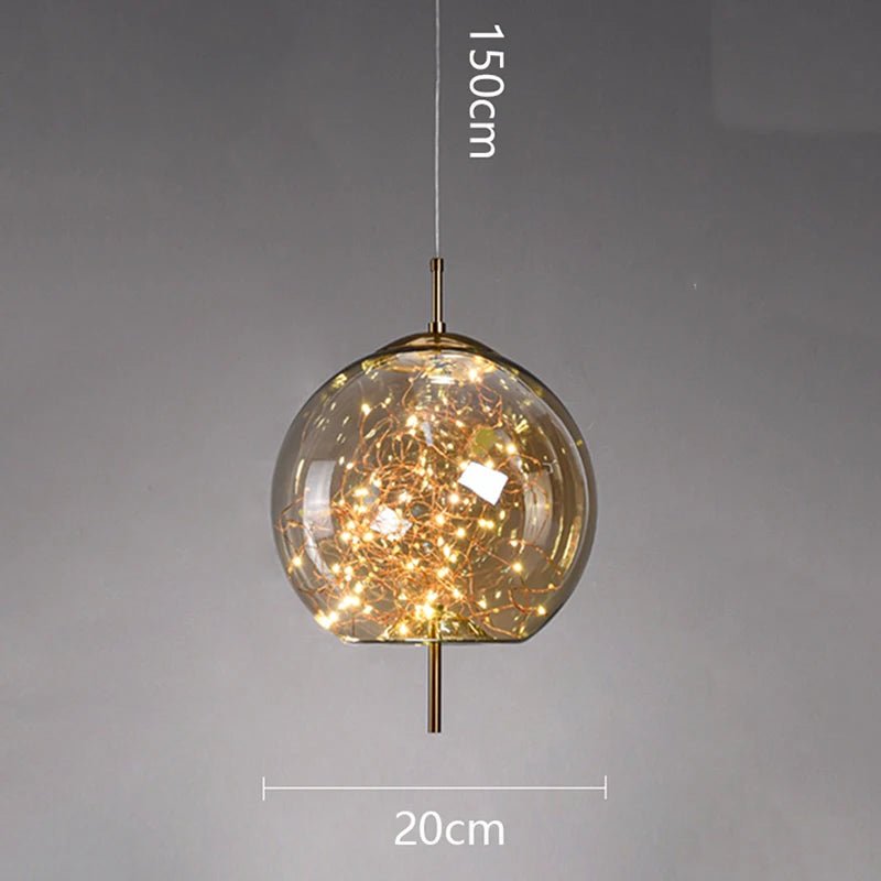 Modern Starry Sky Glass LED Pendant Light – Luxury Hanging Ceiling Lamp - MOOAZAA