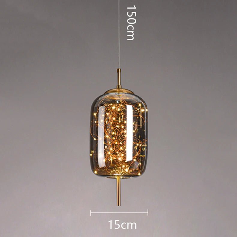 Modern Starry Sky Glass LED Pendant Light – Luxury Hanging Ceiling Lamp - MOOAZAA