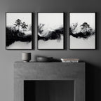 Modern Wall Art For Living Room | Set of 3 Asian Inspired Wall art Prints