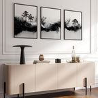 Modern Wall Art For Living Room | Set of 3 Asian Inspired Wall art Prints