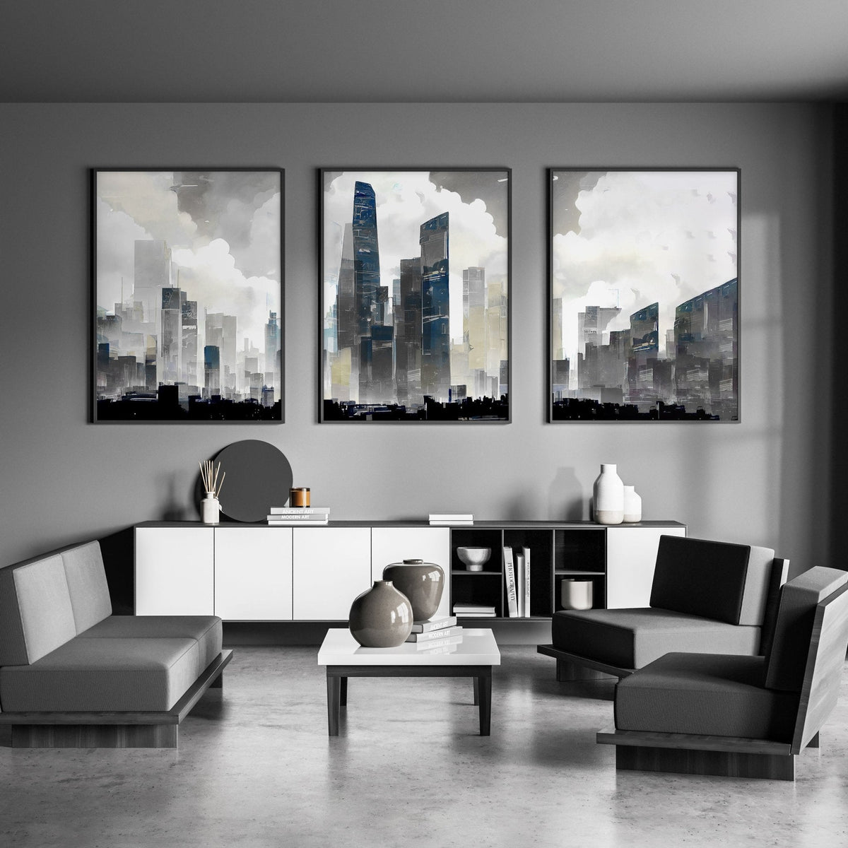 Contemporary Wall Art UK | Set of 3 Skyscraper Prints