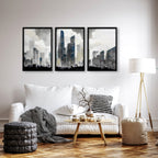 Contemporary Wall Art UK | Set of 3 Skyscraper Prints
