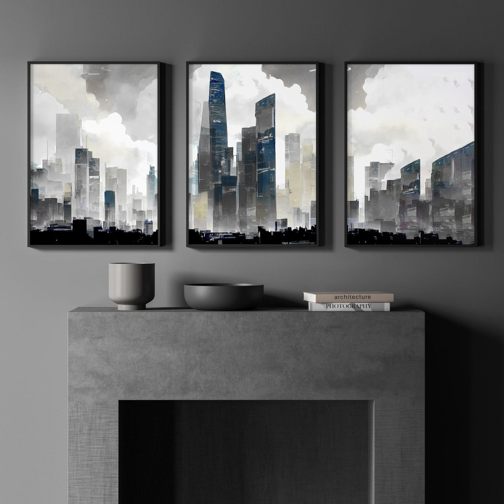 Contemporary Wall Art UK | Set of 3 Skyscraper Prints