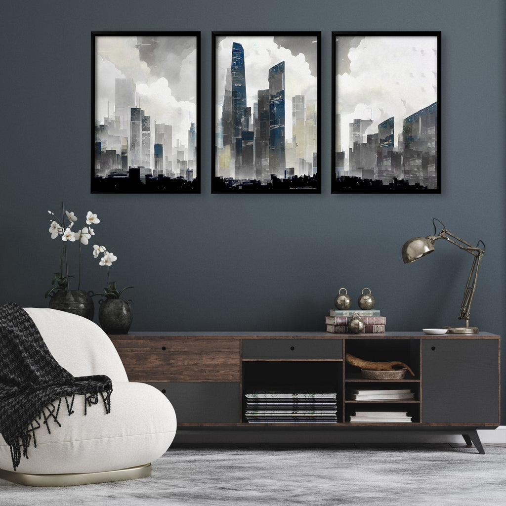 Contemporary Wall Art UK | Set of 3 Skyscraper Prints