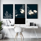 Modern Wall Art Large | Set of 3 Asian Inspired Wall art Prints
