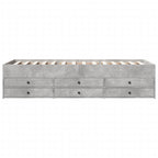 Modern Wooden 2 - in - 1 Single Size 90cm Daybed With 6 Storage Drawers Wood Sofa Beds - MOOAZAA