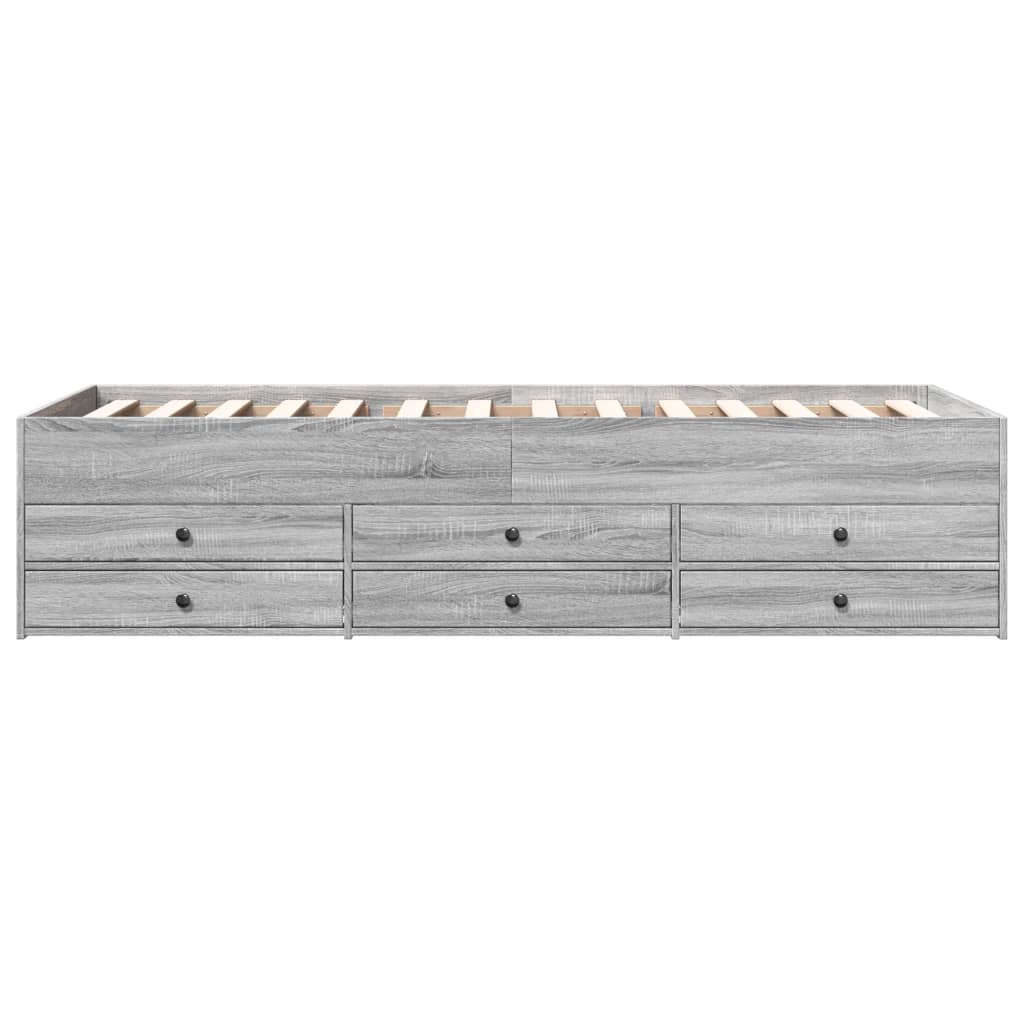 Modern Wooden 2 - in - 1 Single Size 90cm Daybed With 6 Storage Drawers Wood Sofa Beds - MOOAZAA
