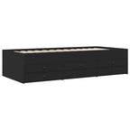 Modern Wooden 2 - in - 1 Single Size 90cm Daybed With 6 Storage Drawers Wood Sofa Beds - MOOAZAA