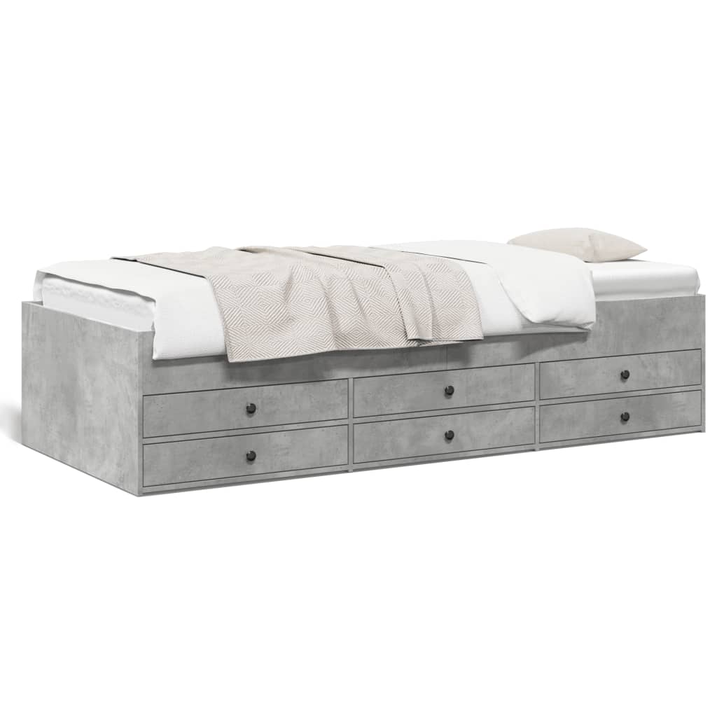 Modern Wooden 2 - in - 1 Single Size 90cm Daybed With 6 Storage Drawers Wood Sofa Beds - MOOAZAA