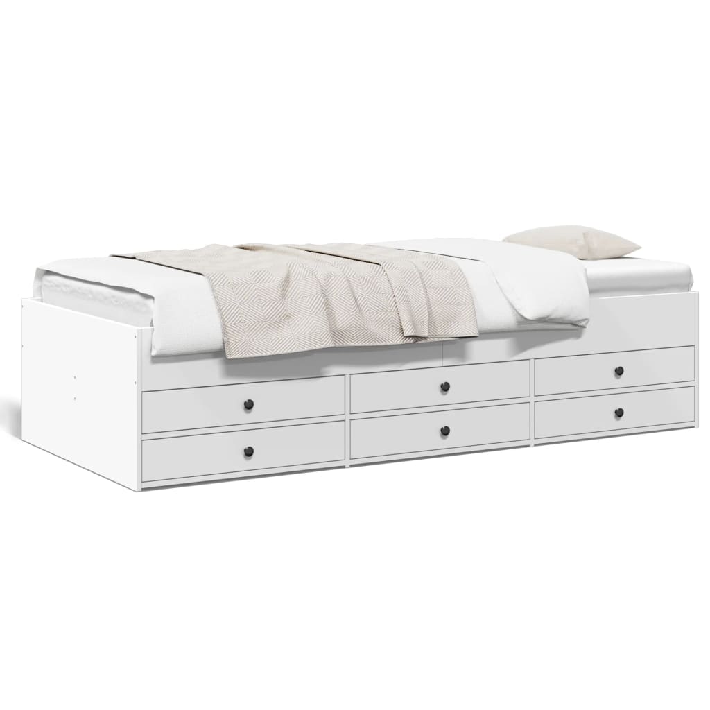 Modern Wooden 2 - in - 1 Single Size 90cm Daybed With 6 Storage Drawers Wood Sofa Beds - MOOAZAA