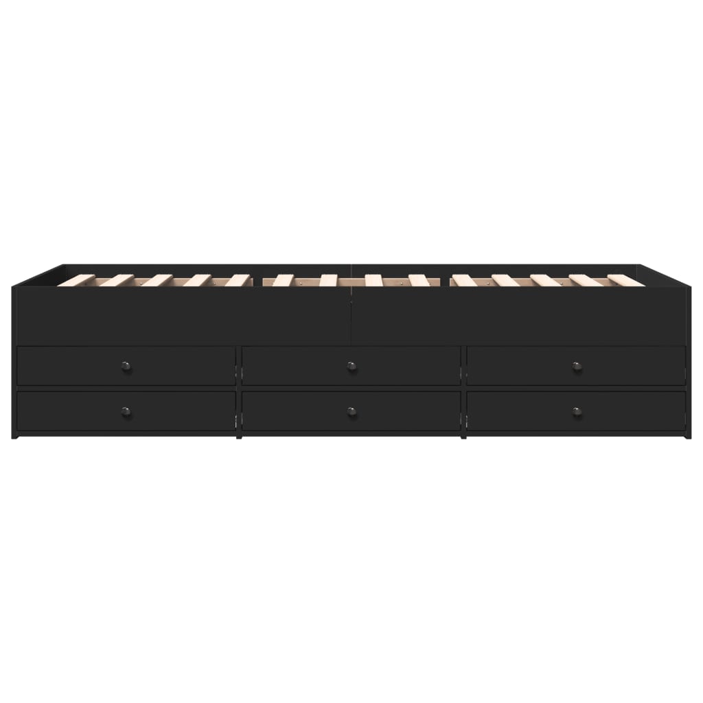 Modern Wooden 2 - in - 1 Single Size 90cm Daybed With 6 Storage Drawers Wood Sofa Beds - MOOAZAA