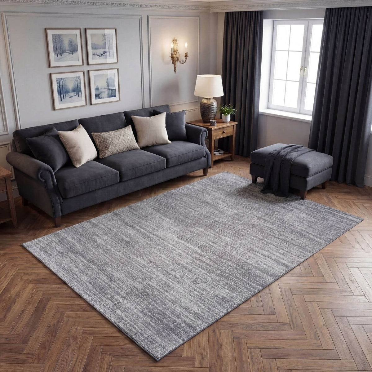 Montana Abstract Grey Rug | 3800G - MOOAZAA