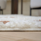 Moodi Shaggy Cream/Terra Biscotti Rug - MOOAZAA