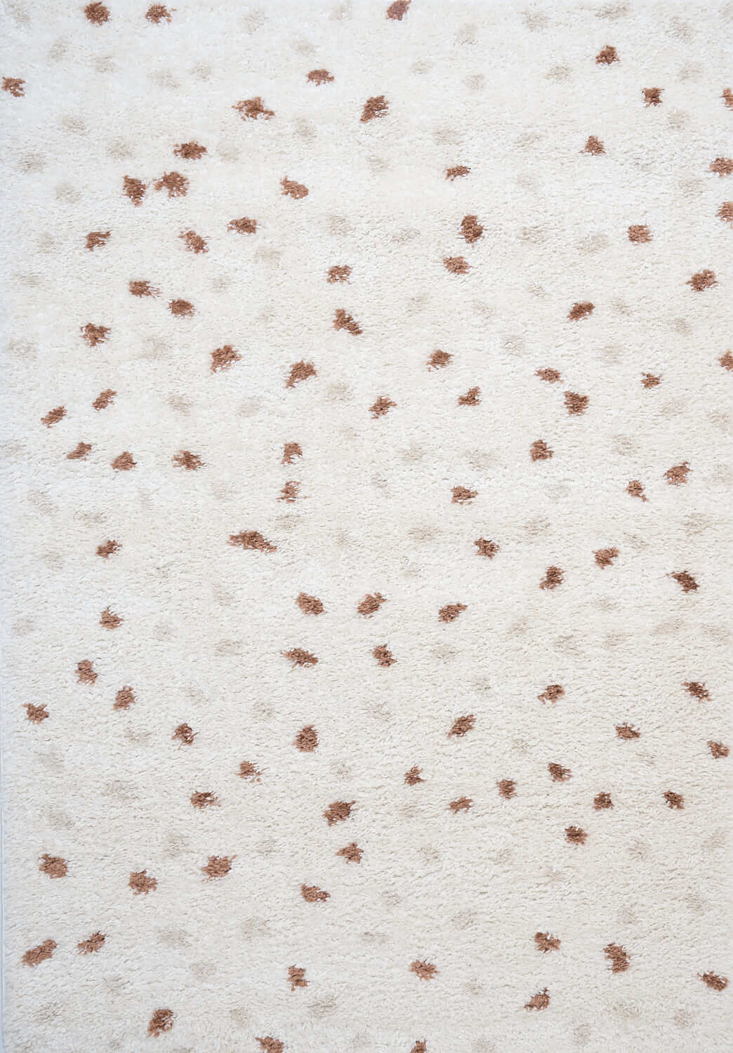 Moodi Shaggy Cream/Terra Biscotti Rug - MOOAZAA