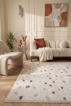 Moodi Shaggy Cream/Terra Biscotti Rug - MOOAZAA