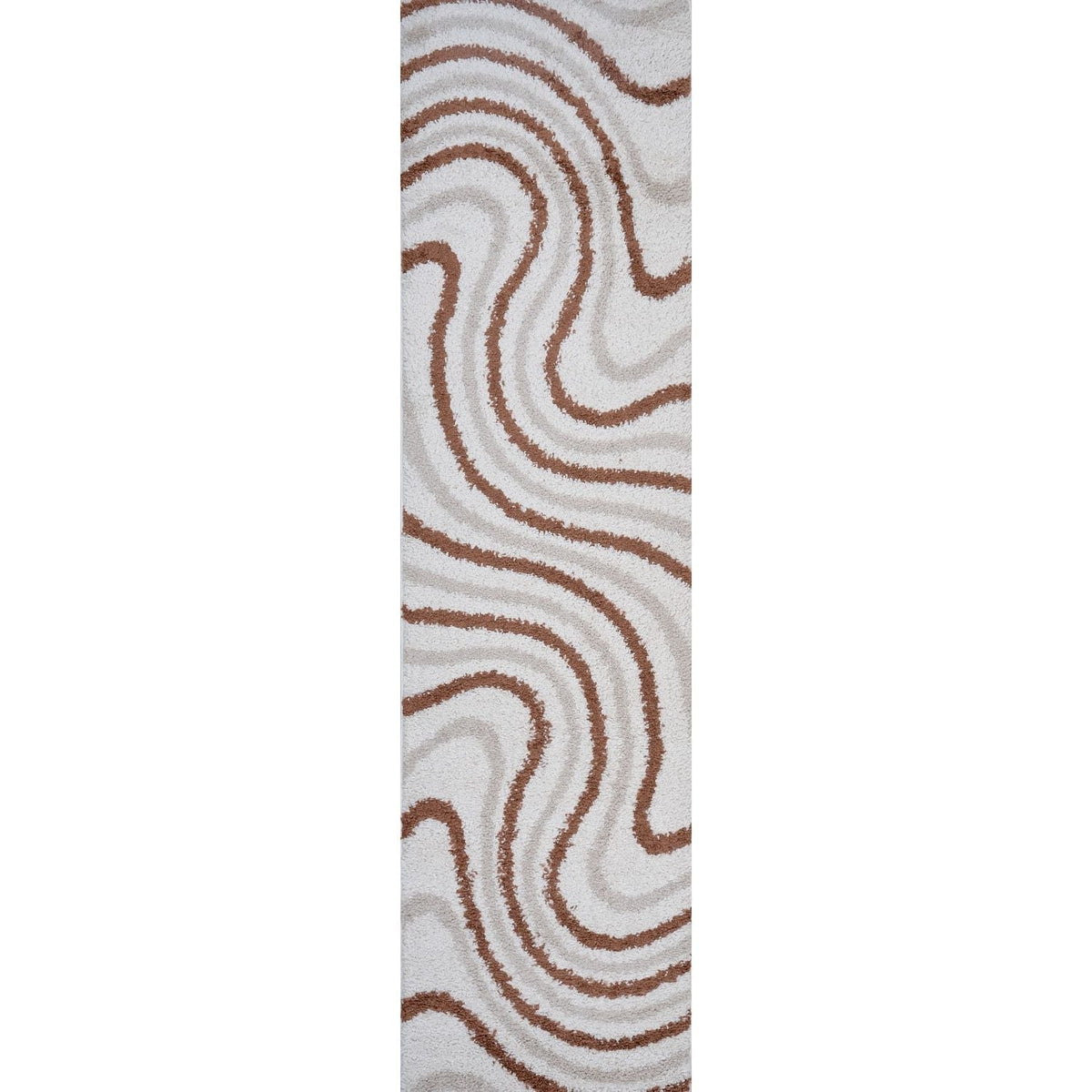 Moodi Shaggy Cream/Terra Sunhaze Rug - MOOAZAA