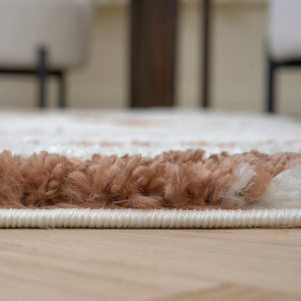 Moodi Shaggy Cream/Terra Sunhaze Rug - MOOAZAA