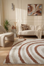 Moodi Shaggy Cream/Terra Sunhaze Rug - MOOAZAA