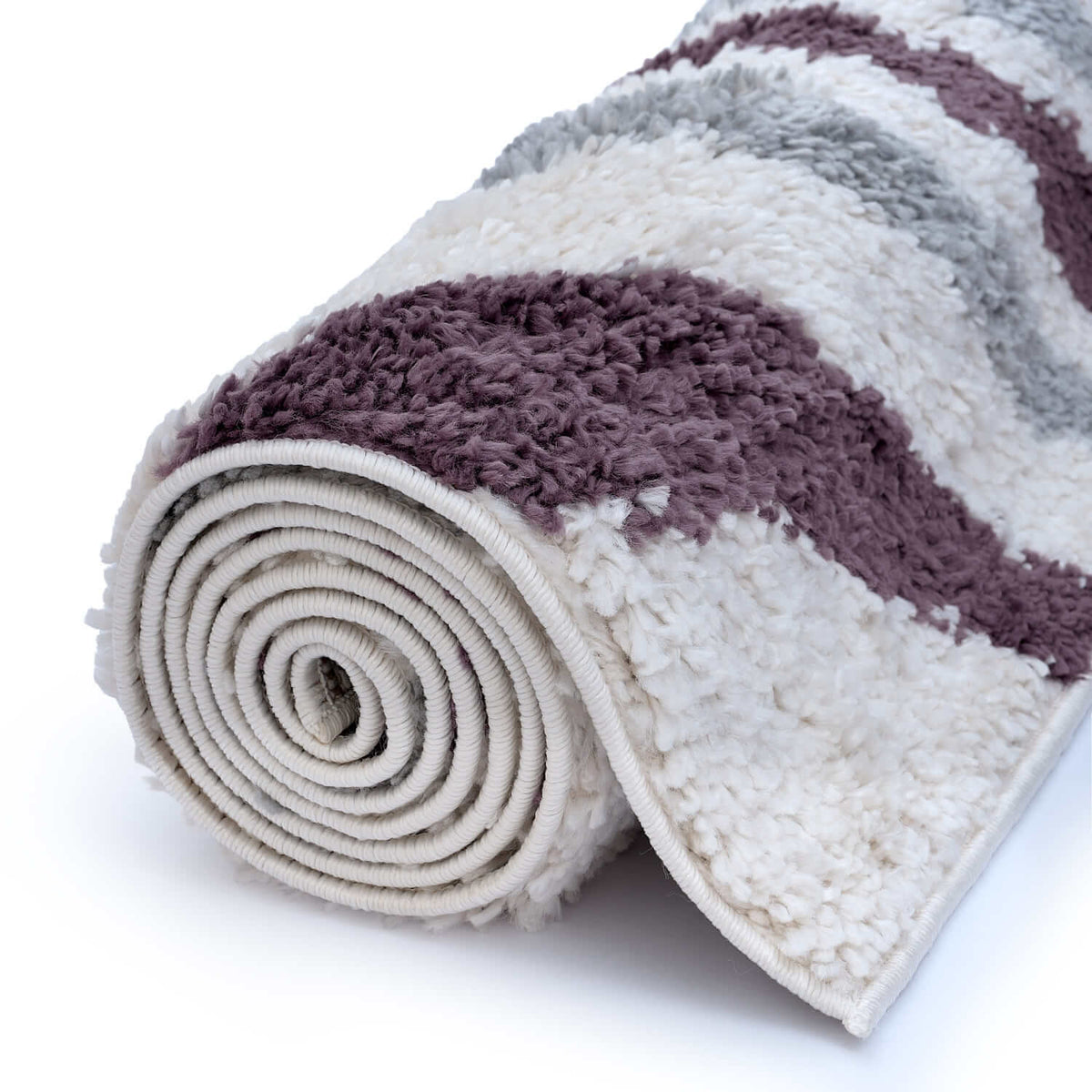 Moodi Shaggy Grey/Purple Smokeberry Rug - MOOAZAA