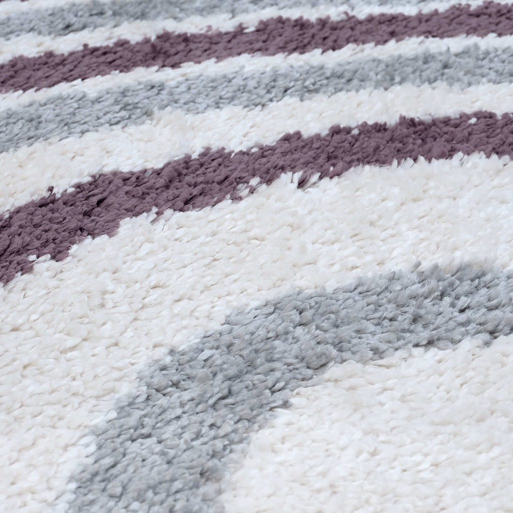 Moodi Shaggy Grey/Purple Smokeberry Rug - MOOAZAA