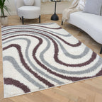 Moodi Shaggy Grey/Purple Smokeberry Rug - MOOAZAA