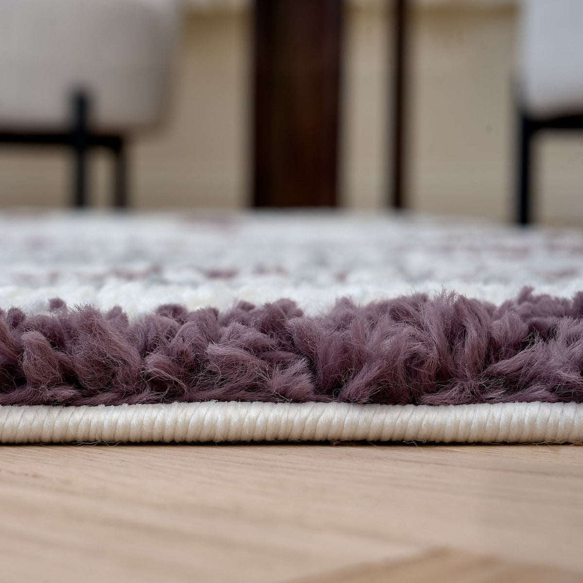 Moodi Shaggy Grey/Purple Smokeberry Rug - MOOAZAA
