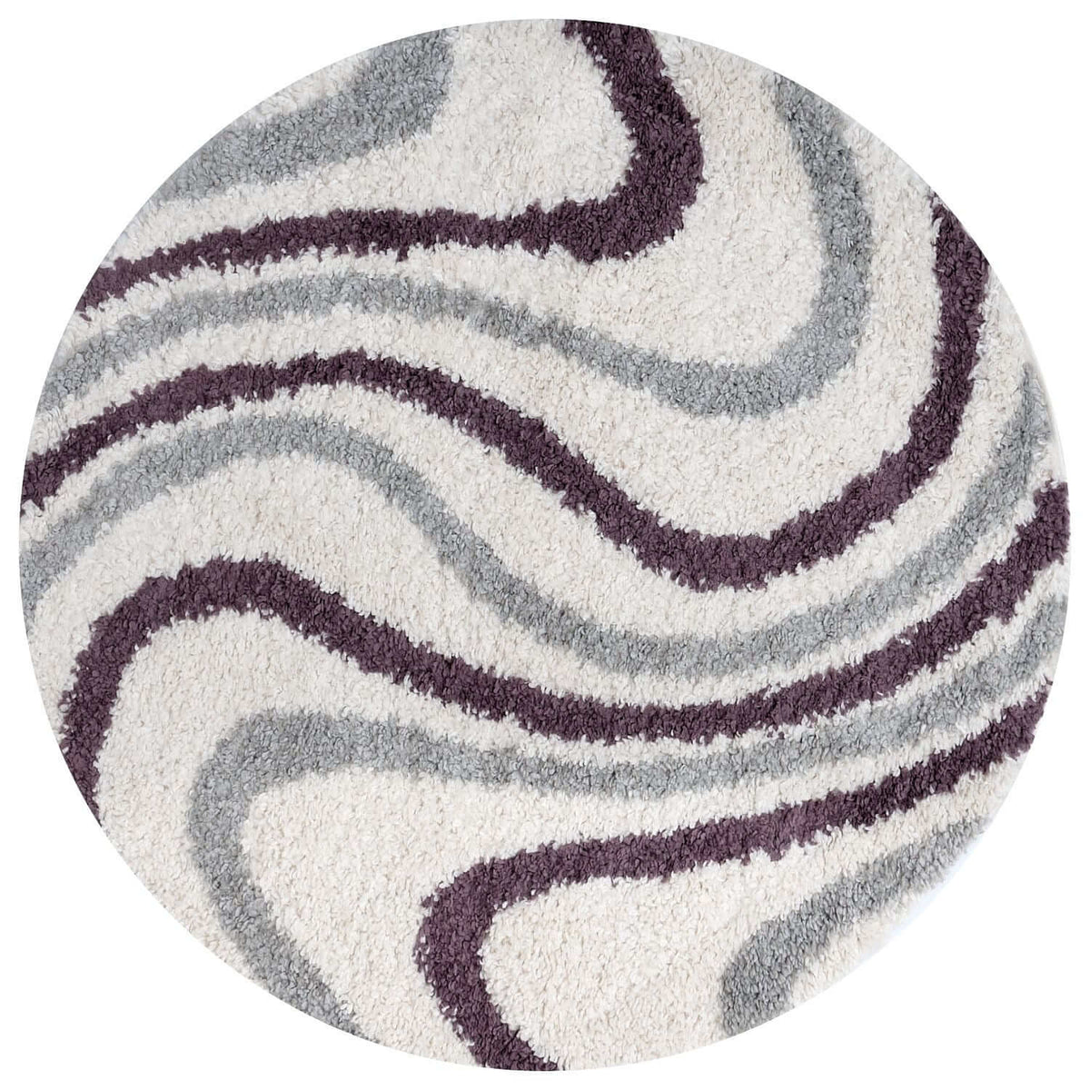 Moodi Shaggy Grey/Purple Smokeberry Rug - MOOAZAA