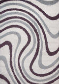 Moodi Shaggy Grey/Purple Smokeberry Rug - MOOAZAA
