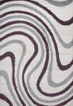 Moodi Shaggy Grey/Purple Smokeberry Rug - MOOAZAA