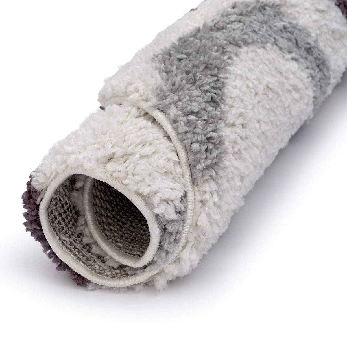 Moodi Shaggy Grey/Purple Smokeberry Rug - MOOAZAA