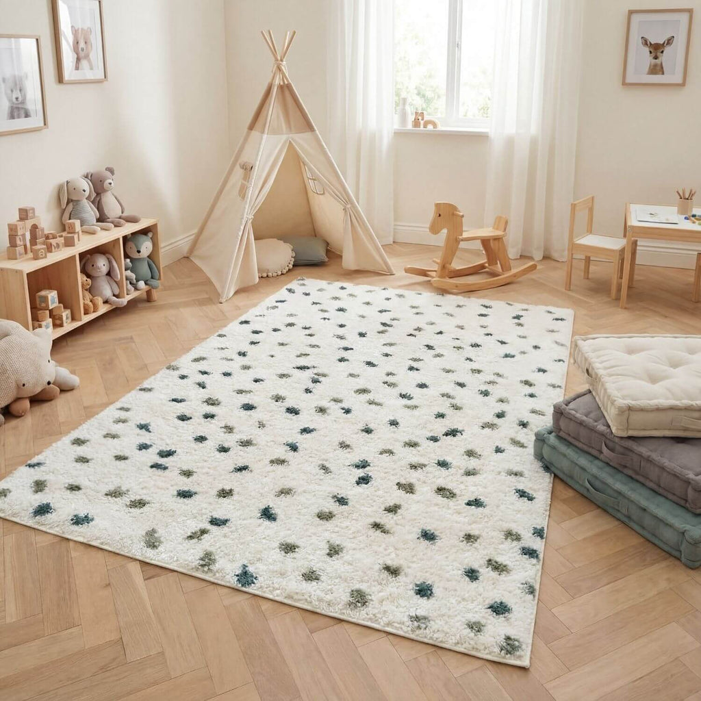 Moodi Shaggy Green Drizzle Rug