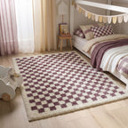 Moodi Shaggy Purple Mosscheck Rug