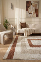 Moodi Shaggy Cream/Terra Slatefern Rug