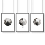 Moon wall art | set of 3 framed wall art prints