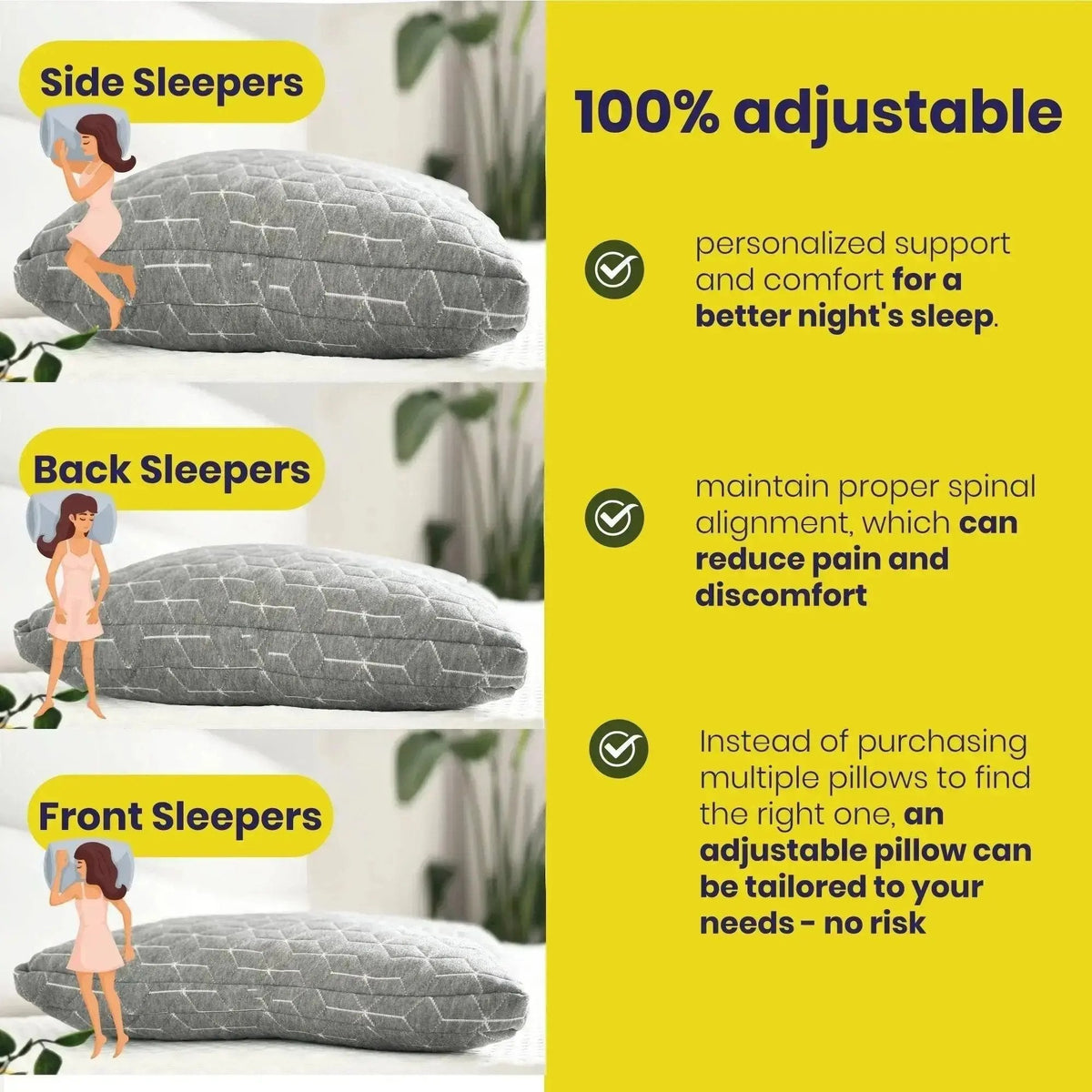 Brightr® MoonHug Adjustable Memory Foam pillow