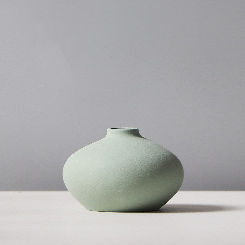 Morandi Decoration Vase Living Room Decoration Small Decoration Nordic Ceramic Home Bedroom Desktop Flower - MOOAZAA