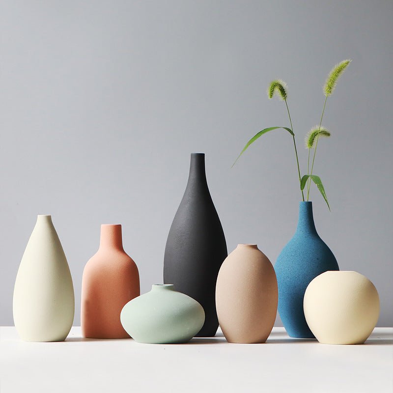 Morandi Decoration Vase Living Room Decoration Small Decoration Nordic Ceramic Home Bedroom Desktop Flower - MOOAZAA