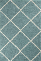 Moroccan Duck Egg Blue Shaggy Rug | 550 - MOOAZAA