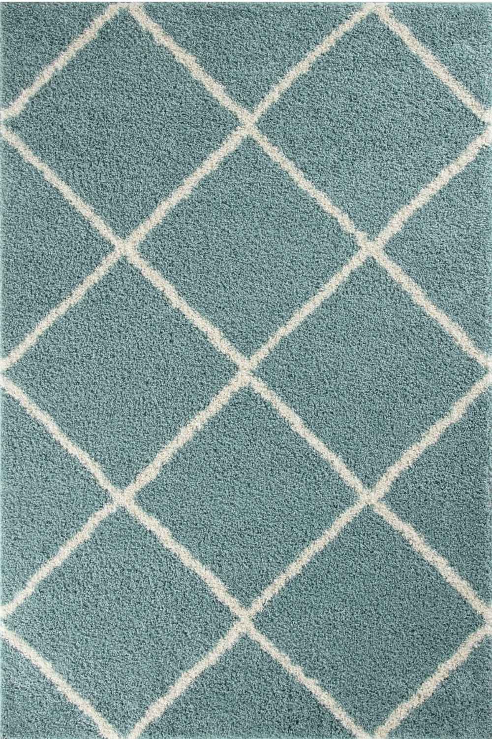 Moroccan Duck Egg Blue Shaggy Rug | 550 - MOOAZAA