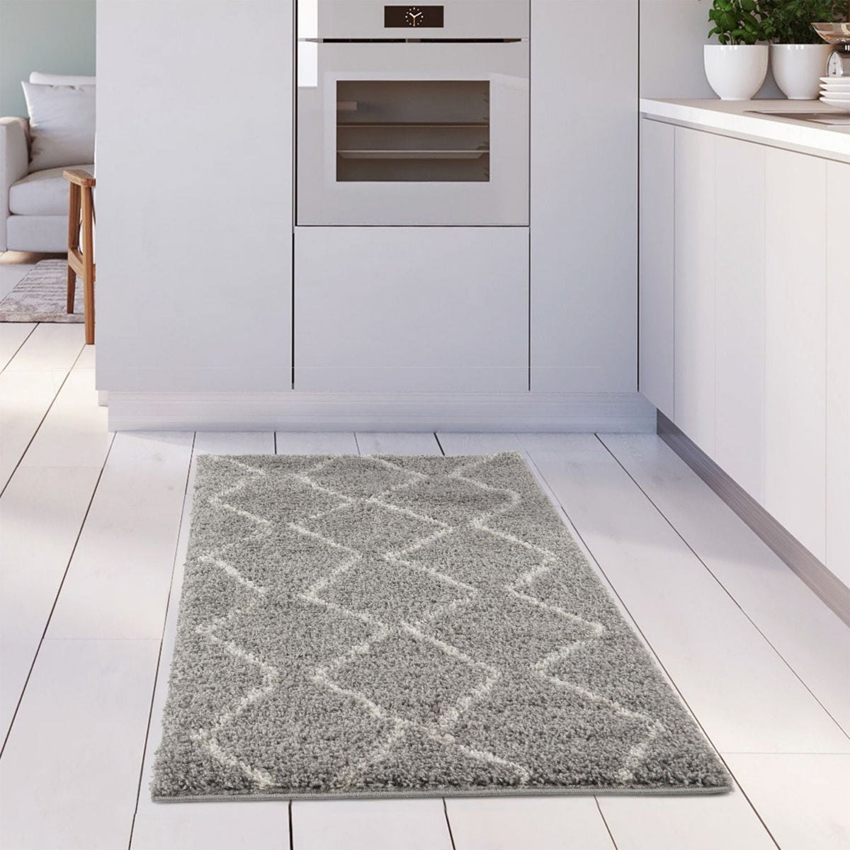 Moroccan Grey Shaggy Rug | 810 - MOOAZAA