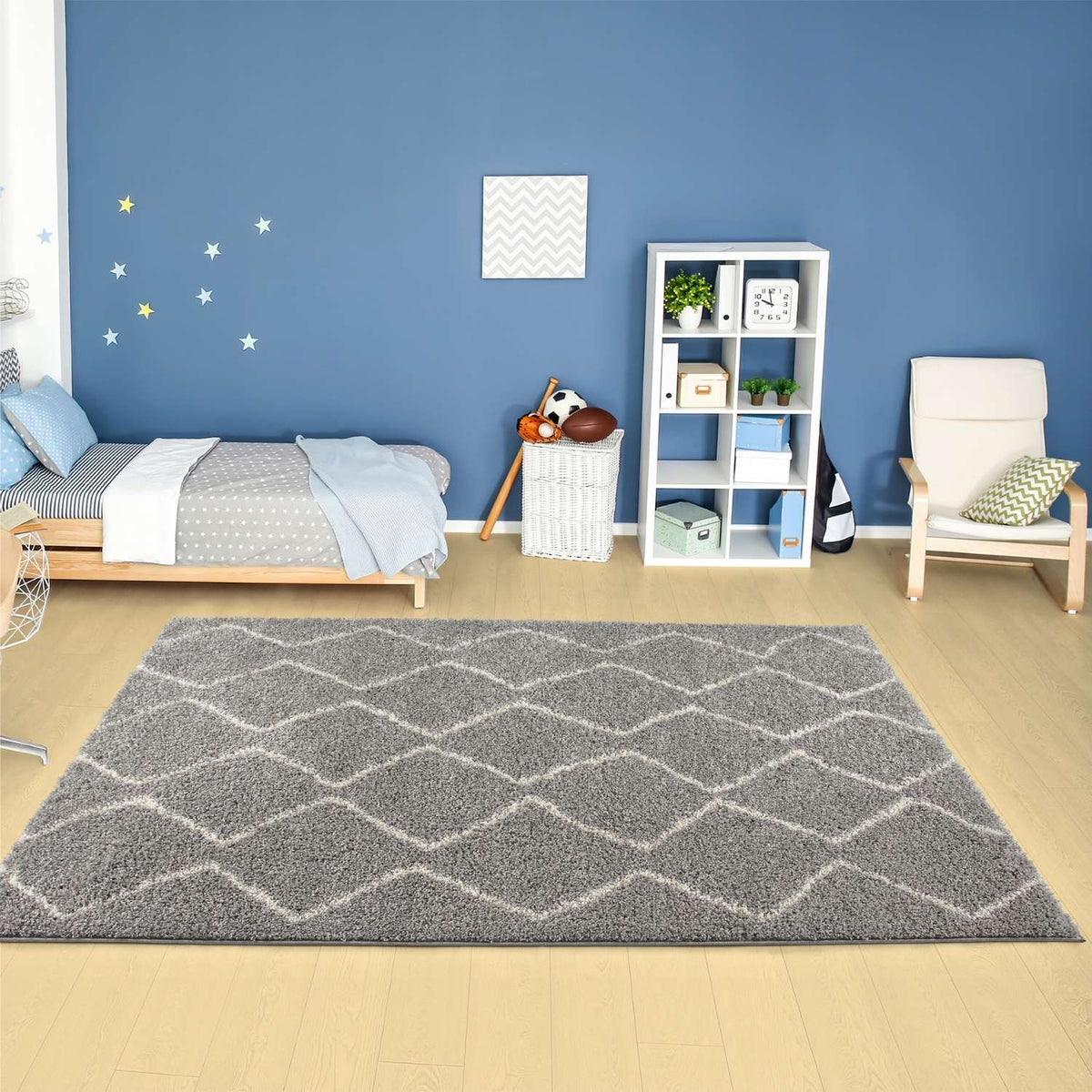 Moroccan Grey Shaggy Rug | 810 - MOOAZAA