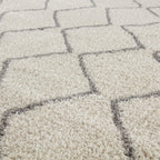 Moroccan Ivory Grey Shaggy Rug | 800 - MOOAZAA