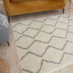 Moroccan Ivory Grey Shaggy Rug | 800 - MOOAZAA