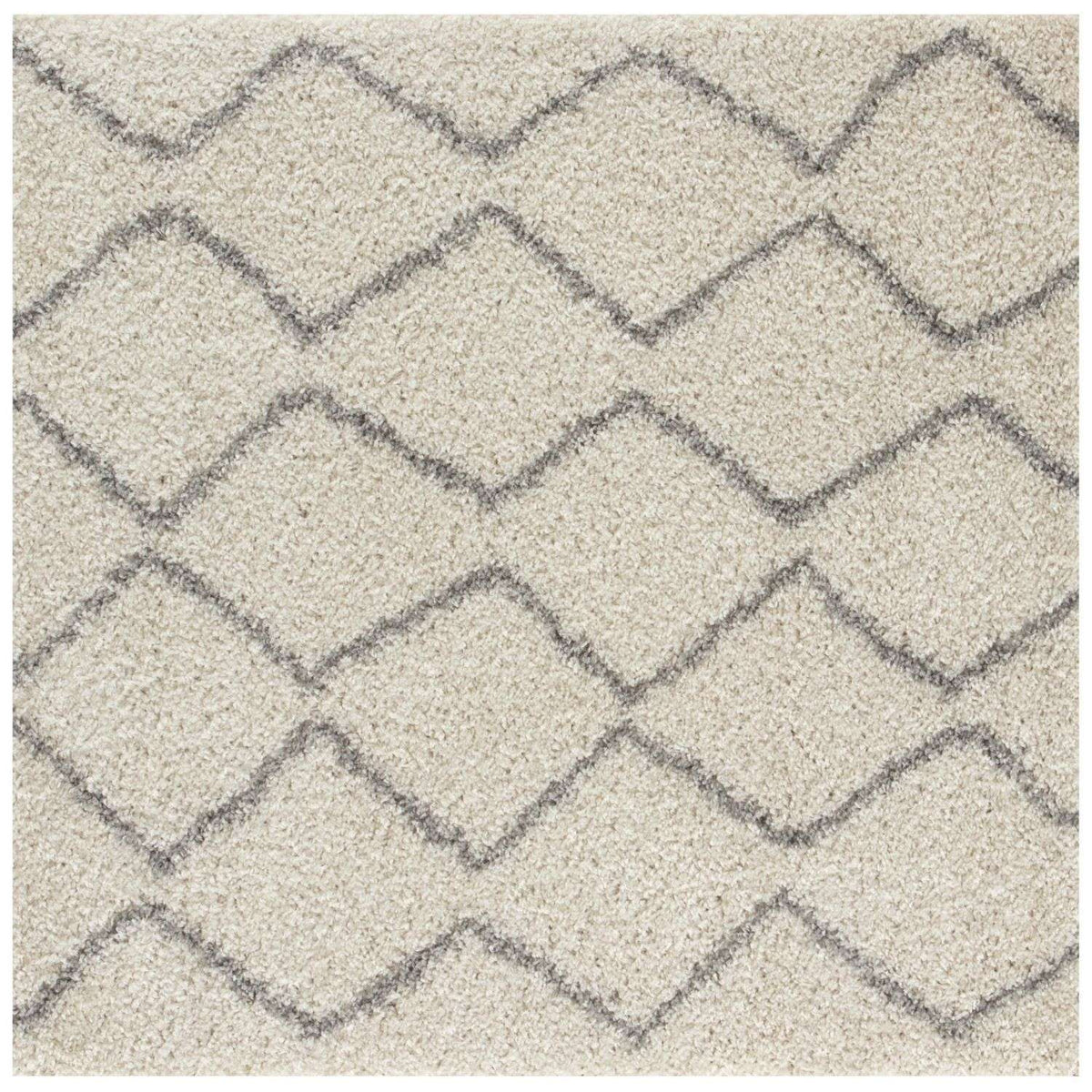 Moroccan Ivory Grey Shaggy Rug | 800 - MOOAZAA