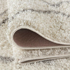 Moroccan Ivory Grey Shaggy Rug | 800 - MOOAZAA