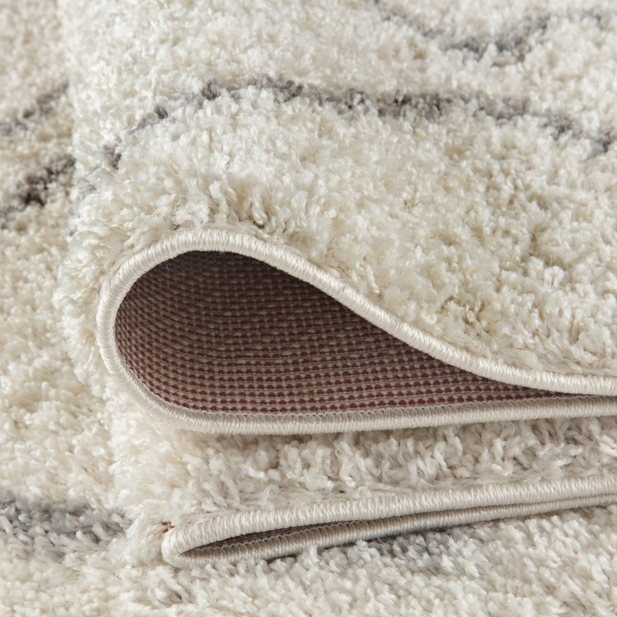 Moroccan Ivory Grey Shaggy Rug | 800 - MOOAZAA